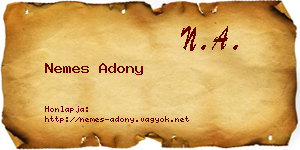 Nemes Adony névjegykártya